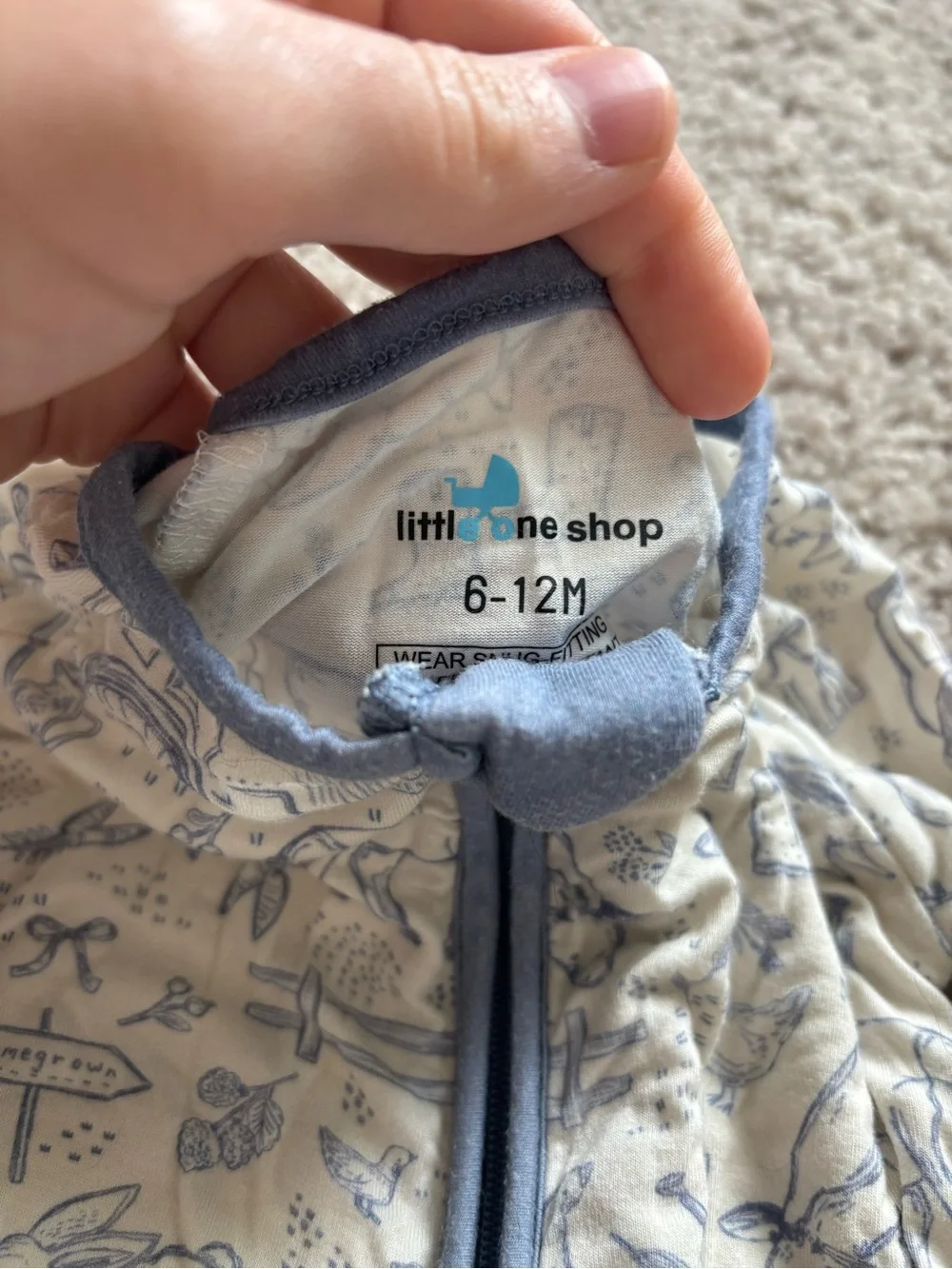 Cozy Cream & Gray Animal-Print Kids Footie Pajamas with Gray Trim